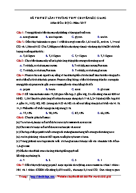 Đề thi THPT Quốc gia lần 1 môn Hóa học năm 2017 - Trường THPT chuyên Bắc Giang